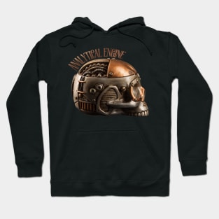 Analytical Engine Steampunk Skull and Geared Brain Hoodie